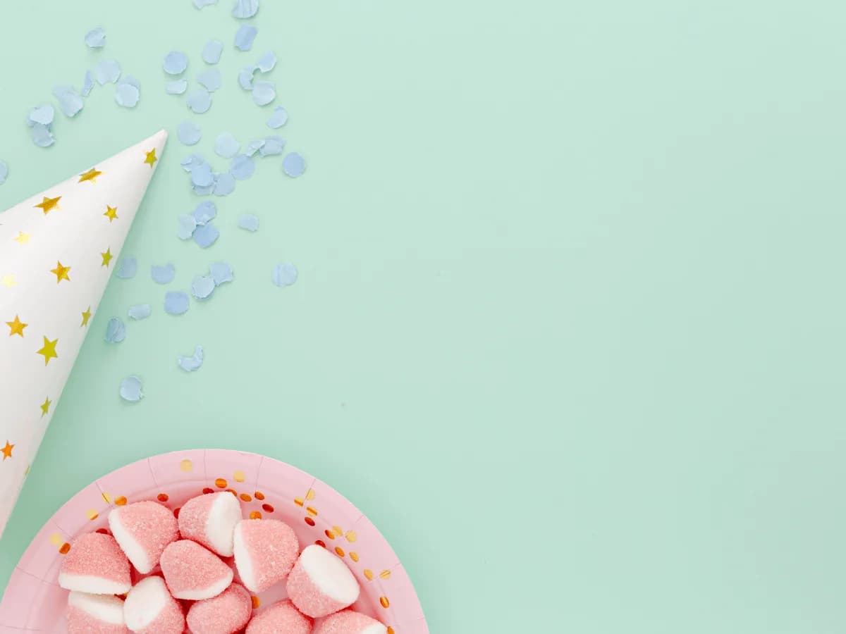 Party Hat birthday card template preview